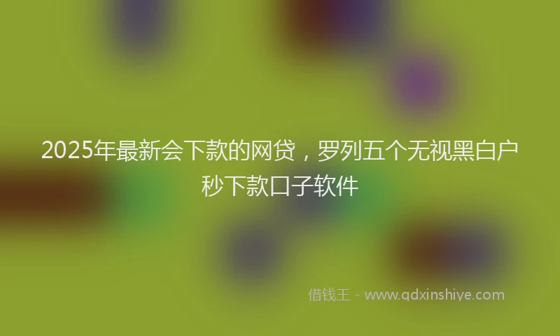 2025年最新会下款的网贷，罗列五个无视黑白户秒下款口子软件