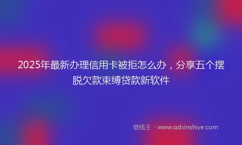 2025年最新办理信用卡被拒怎么办，分享五个摆脱欠款束缚贷款新软件