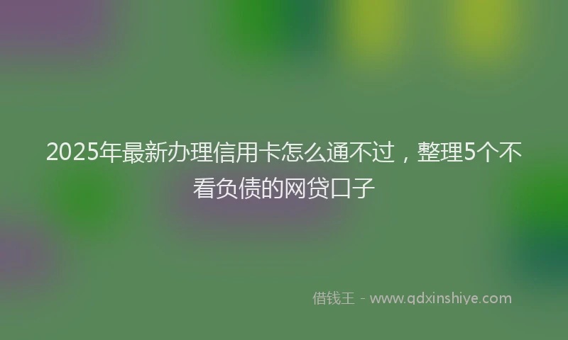 2025年最新办理信用卡怎么通不过，整理5个不看负债的网贷口子