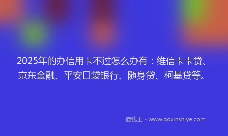 2025年的办信用卡不过怎么办有：维信卡卡贷、京东金融、平安口袋银行、随身贷、柯基贷等。