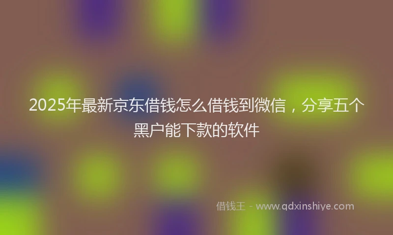 2025年最新京东借钱怎么借钱到微信，分享五个黑户能下款的软件