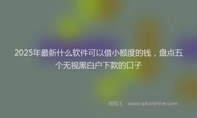 2025年最新什么软件可以借小额度的钱，盘点五个无视黑白户下款的口子