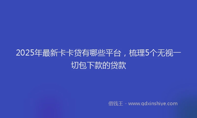 2025年最新卡卡贷有哪些平台，梳理5个无视一切包下款的贷款