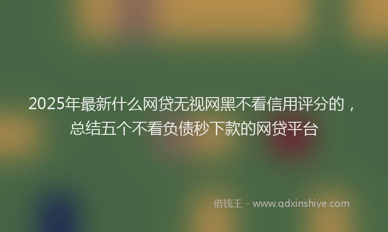 2025年最新什么网贷无视网黑不看信用评分的，总结五个不看负债秒下款的网贷平台