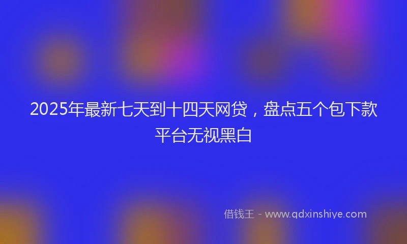 2025年最新七天到十四天网贷，盘点五个包下款平台无视黑白