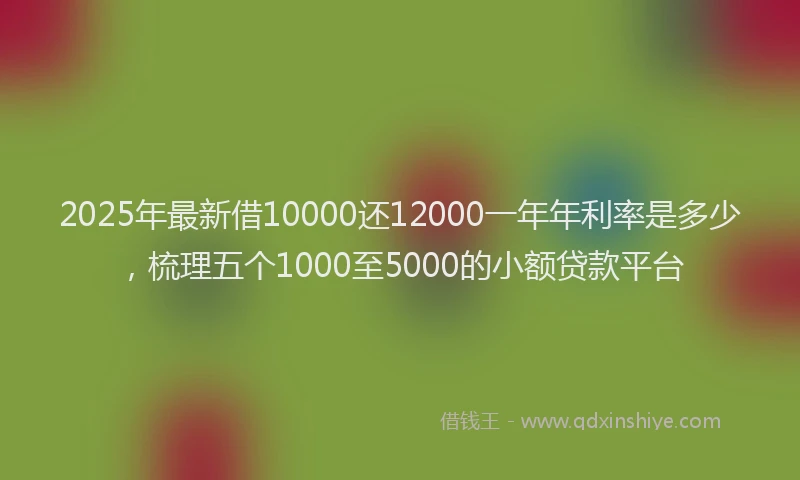 2025年最新借10000还12000一年年利率是多少，梳理五个1000至5000的小额贷款平台
