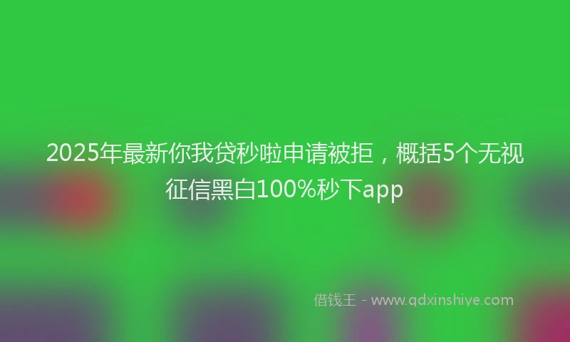 2025年最新你我贷秒啦申请被拒，概括5个无视征信黑白100%秒下app