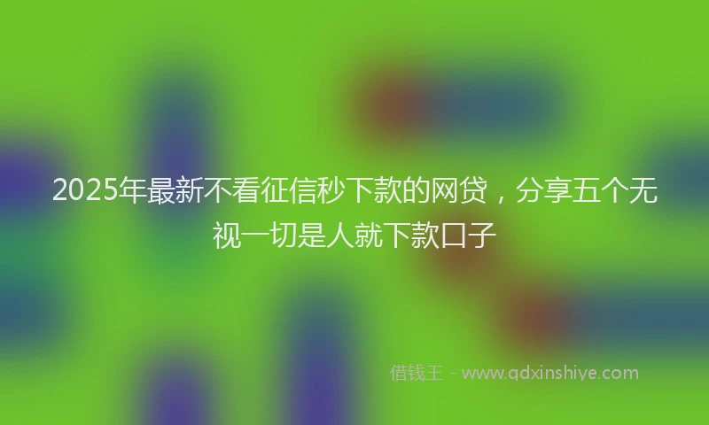 2025年最新不看征信秒下款的网贷，分享五个无视一切是人就下款口子