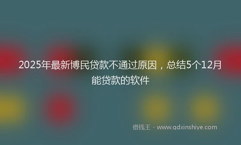 2025年最新博民贷款不通过原因，总结5个12月能贷款的软件