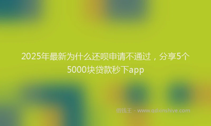 2025年最新为什么还呗申请不通过，分享5个5000块贷款秒下app