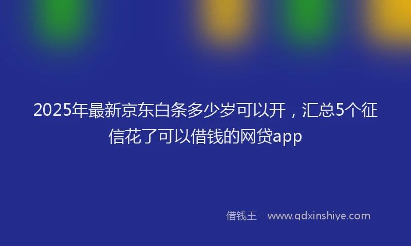 2025年最新京东白条多少岁可以开，汇总5个征信花了可以借钱的网贷app