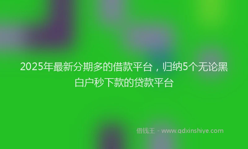 2025年最新分期多的借款平台，归纳5个无论黑白户秒下款的贷款平台