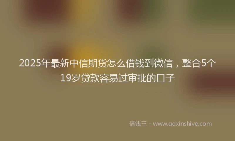 2025年最新中信期货怎么借钱到微信，整合5个19岁贷款容易过审批的口子