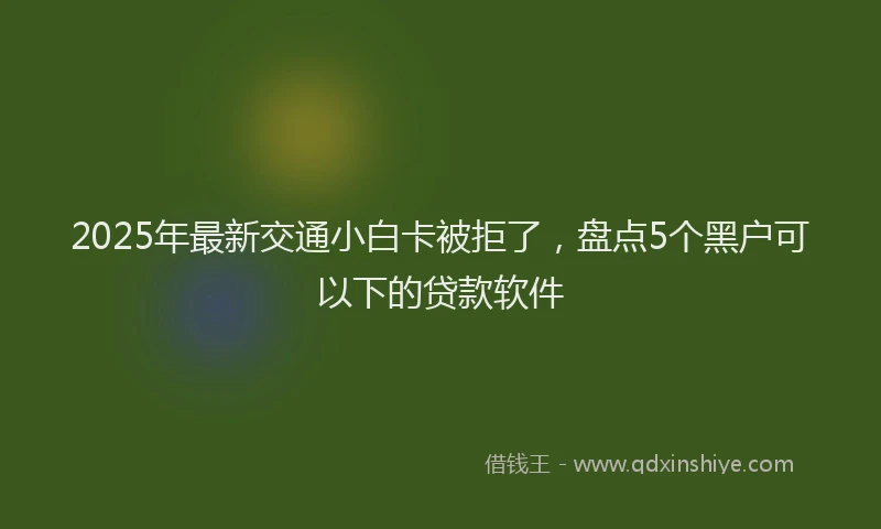 2025年最新交通小白卡被拒了，盘点5个黑户可以下的贷款软件