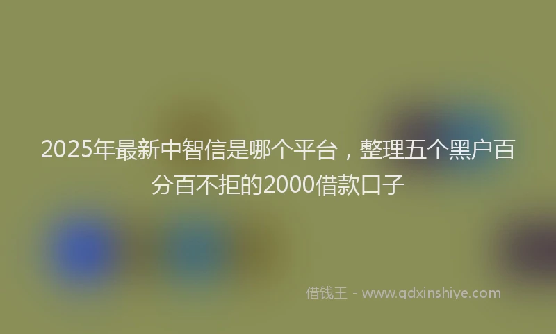 2025年最新中智信是哪个平台，整理五个黑户百分百不拒的2000借款口子