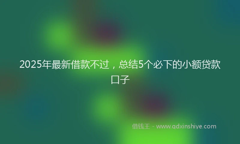 2025年最新借款不过，总结5个必下的小额贷款口子