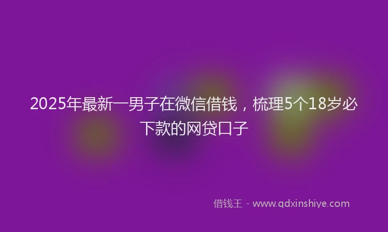 2025年最新一男子在微信借钱，梳理5个18岁必下款的网贷口子