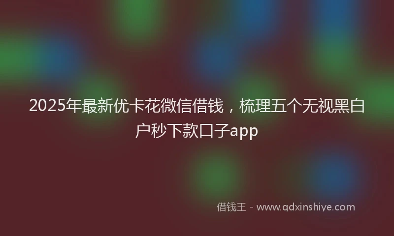 2025年最新优卡花微信借钱，梳理五个无视黑白户秒下款口子app