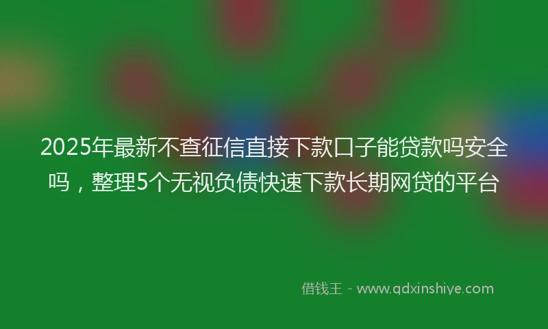 2025年最新不查征信直接下款口子能贷款吗安全吗，整理5个无视负债快速下款长期网贷的平台