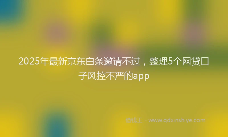 2025年最新京东白条邀请不过，整理5个网贷口子风控不严的app