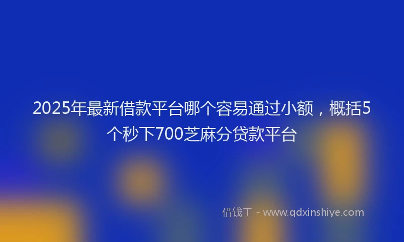 2025年最新借款平台哪个容易通过小额，概括5个秒下700芝麻分贷款平台