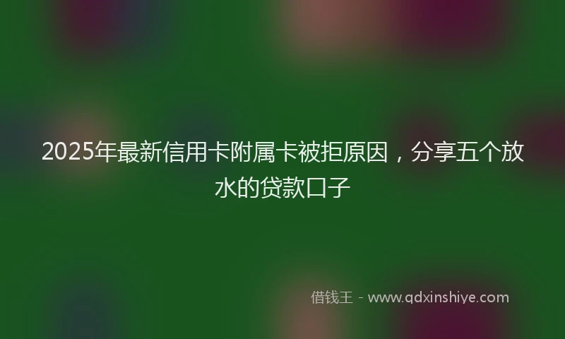 2025年最新信用卡附属卡被拒原因，分享五个放水的贷款口子