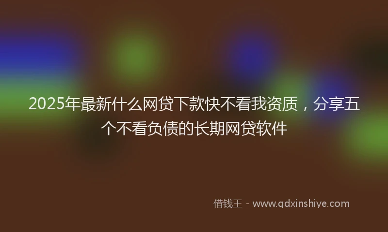 2025年最新什么网贷下款快不看我资质，分享五个不看负债的长期网贷软件
