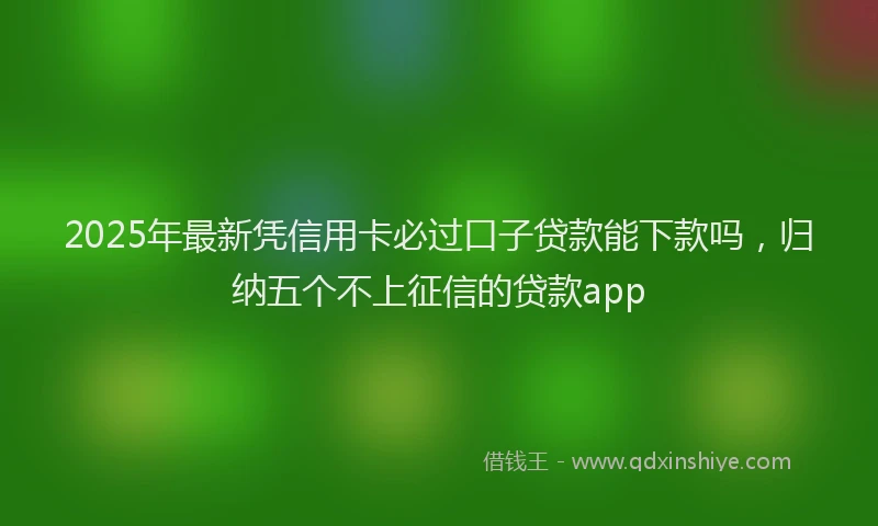 2025年最新凭信用卡必过口子贷款能下款吗，归纳五个不上征信的贷款app