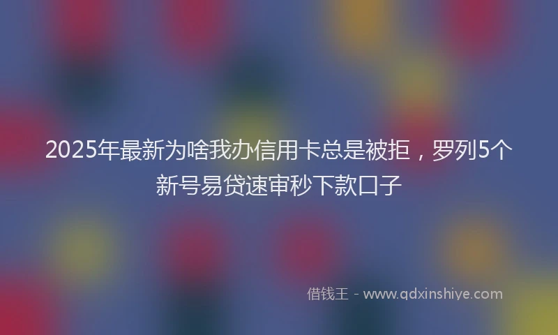 2025年最新为啥我办信用卡总是被拒，罗列5个新号易贷速审秒下款口子