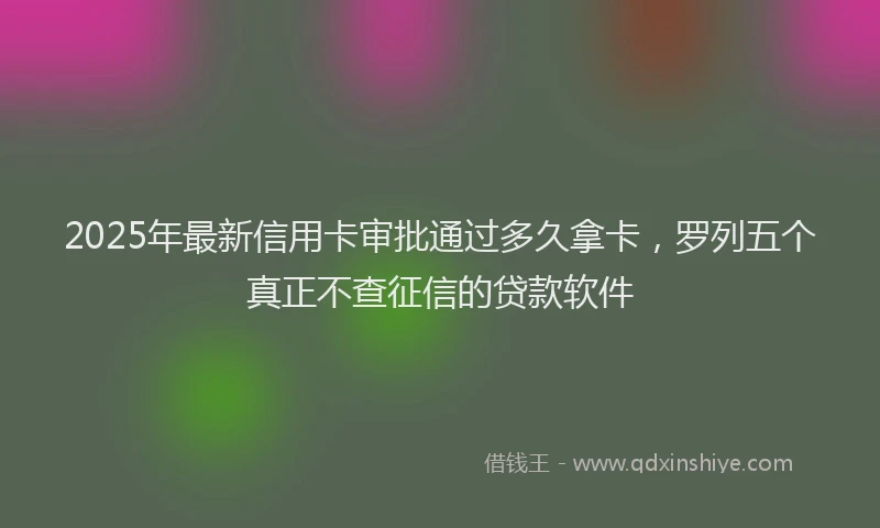 2025年最新信用卡审批通过多久拿卡，罗列五个真正不查征信的贷款软件