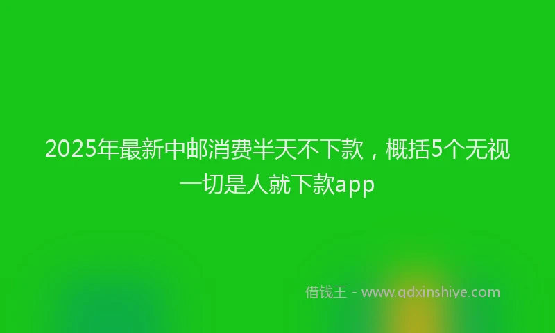 2025年最新中邮消费半天不下款，概括5个无视一切是人就下款app