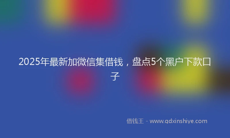 2025年最新加微信集借钱，盘点5个黑户下款口子