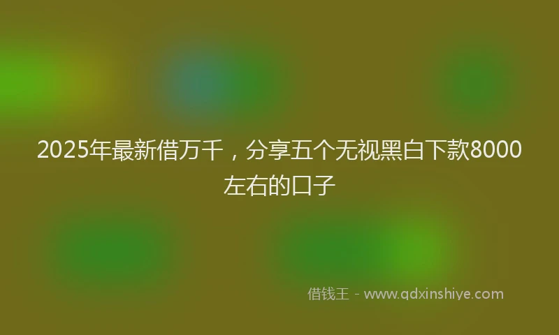 2025年最新借万千，分享五个无视黑白下款8000左右的口子