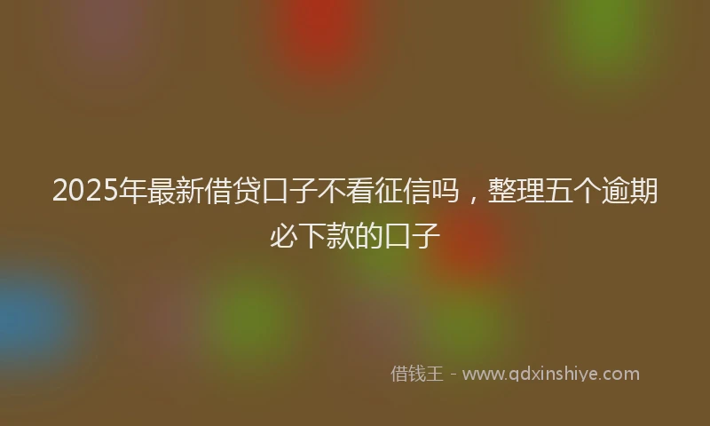 2025年最新借贷口子不看征信吗，整理五个逾期必下款的口子