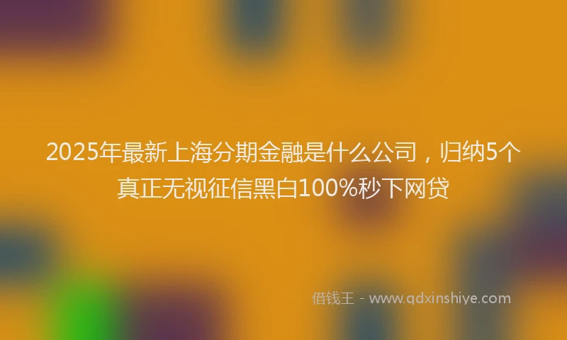 2025年最新上海分期金融是什么公司，归纳5个真正无视征信黑白100%秒下网贷