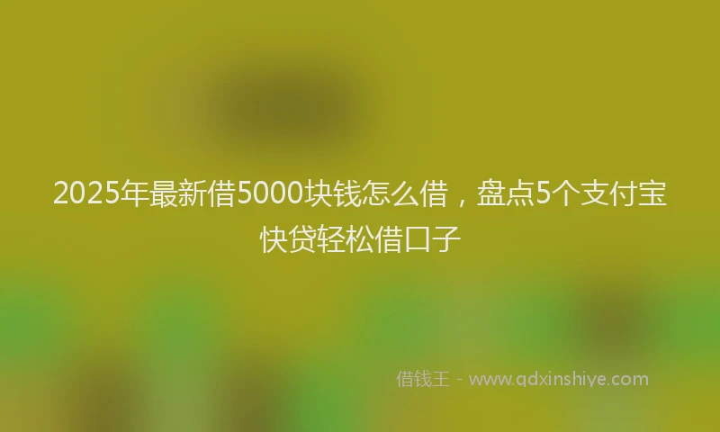 2025年最新借5000块钱怎么借，盘点5个支付宝快贷轻松借口子