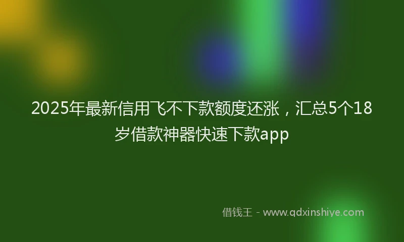 2025年最新信用飞不下款额度还涨，汇总5个18岁借款神器快速下款app