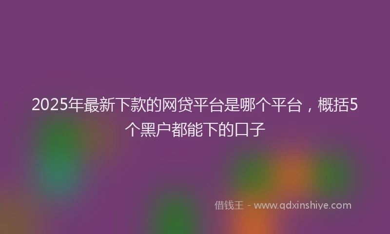 2025年最新下款的网贷平台是哪个平台，概括5个黑户都能下的口子
