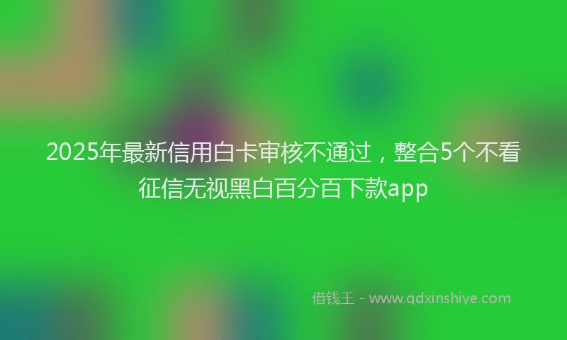 2025年最新信用白卡审核不通过，整合5个不看征信无视黑白百分百下款app