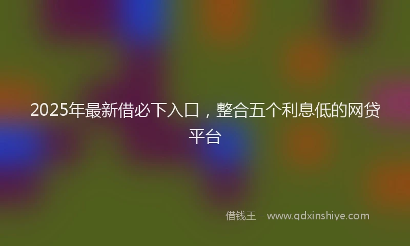 2025年最新借必下入口，整合五个利息低的网贷平台
