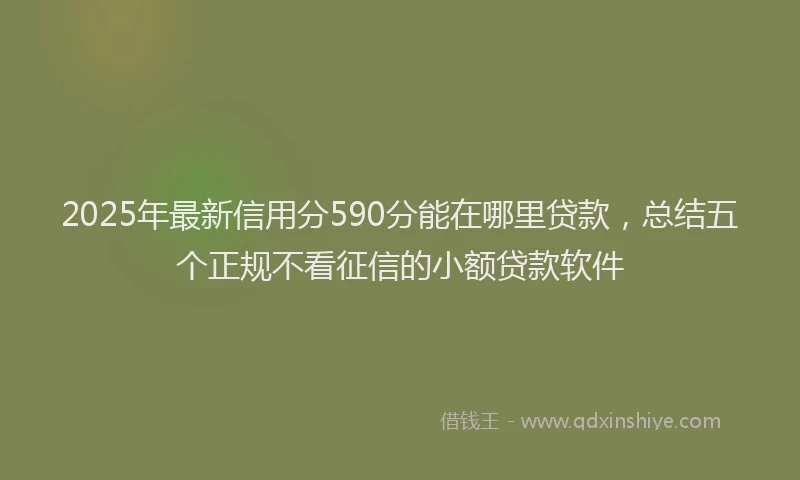 2025年最新信用分590分能在哪里贷款，总结五个正规不看征信的小额贷款软件
