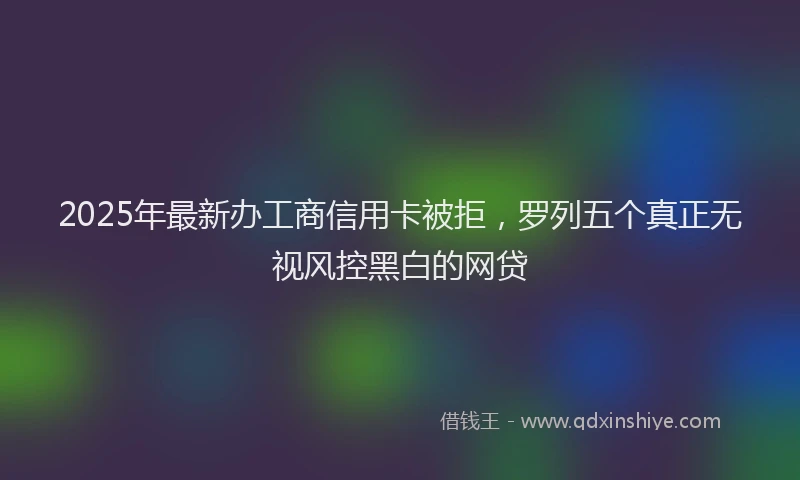 2025年最新办工商信用卡被拒，罗列五个真正无视风控黑白的网贷