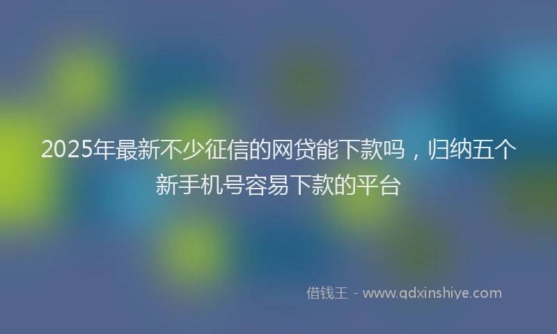 2025年最新不少征信的网贷能下款吗，归纳五个新手机号容易下款的平台