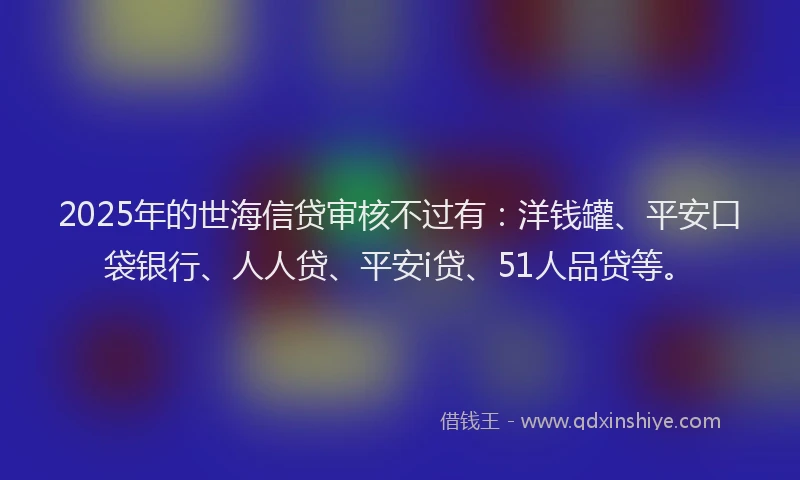 2025年的世海信贷审核不过有：洋钱罐、平安口袋银行、人人贷、平安i贷、51人品贷等。