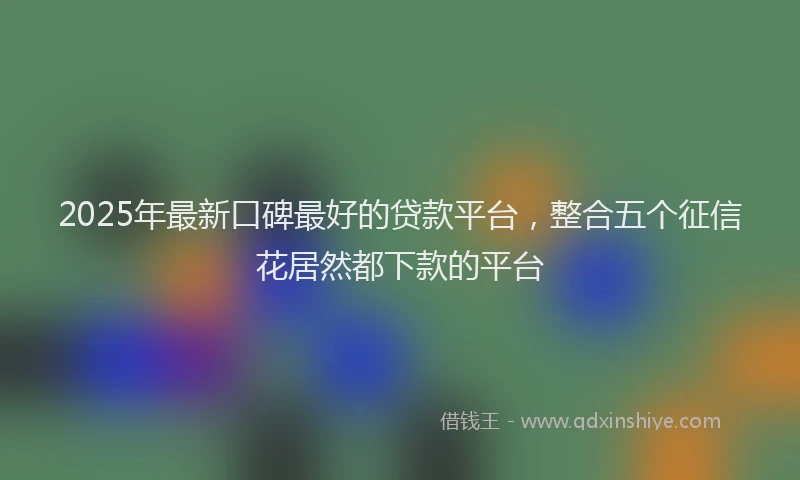 2025年最新口碑最好的贷款平台，整合五个征信花居然都下款的平台