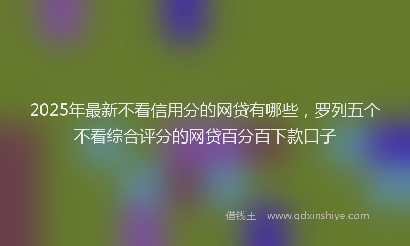 2025年最新不看信用分的网贷有哪些，罗列五个不看综合评分的网贷百分百下款口子