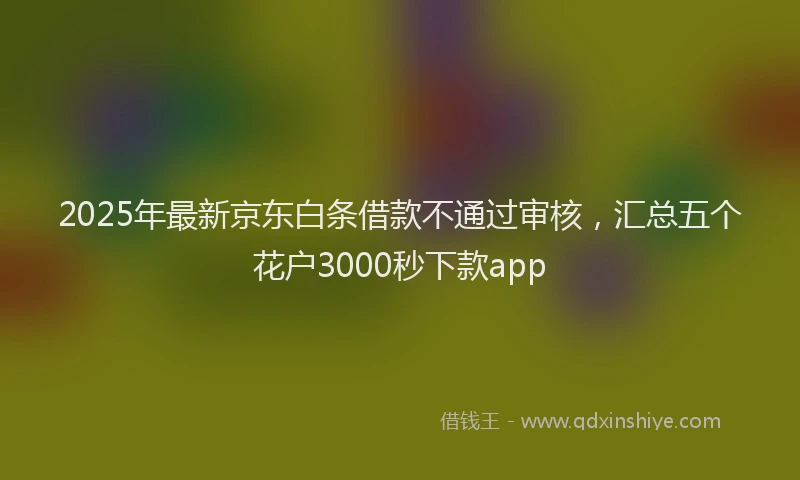 2025年最新京东白条借款不通过审核，汇总五个花户3000秒下款app