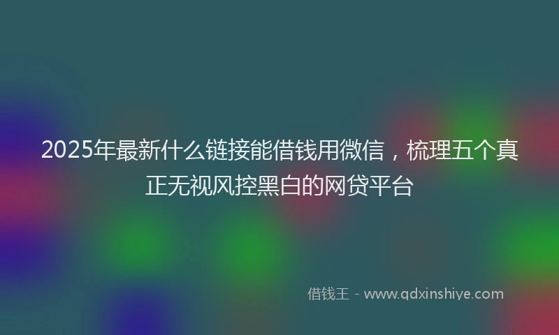 2025年最新什么链接能借钱用微信，梳理五个真正无视风控黑白的网贷平台