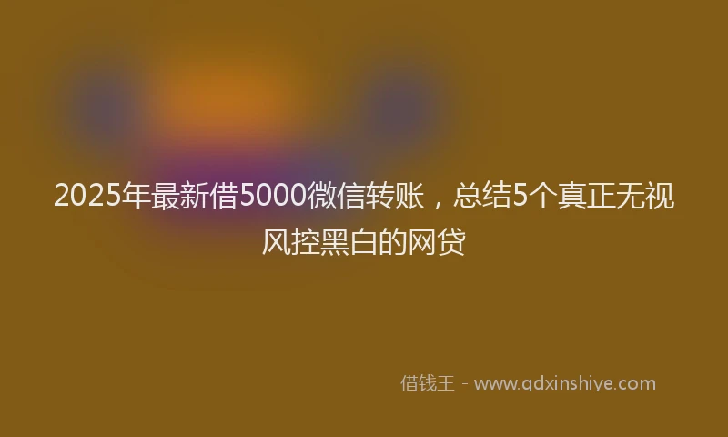 2025年最新借5000微信转账，总结5个真正无视风控黑白的网贷