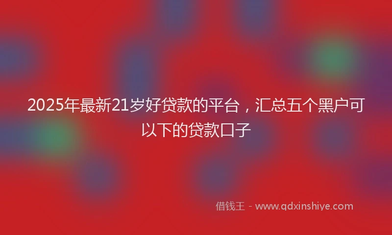 2025年最新21岁好贷款的平台，汇总五个黑户可以下的贷款口子
